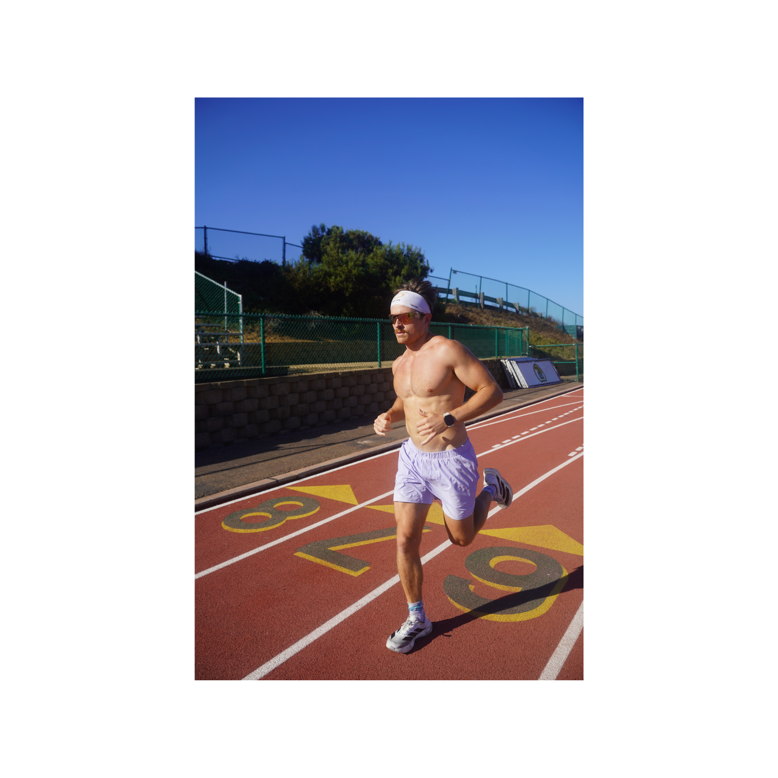 Athlete running on a track